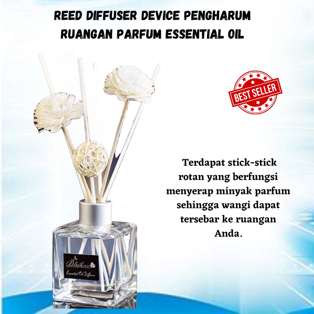 PROMO!! Reed Diffuser Device Pengharum Ruangan Parfum Essential oil Stick 50ml - encounters