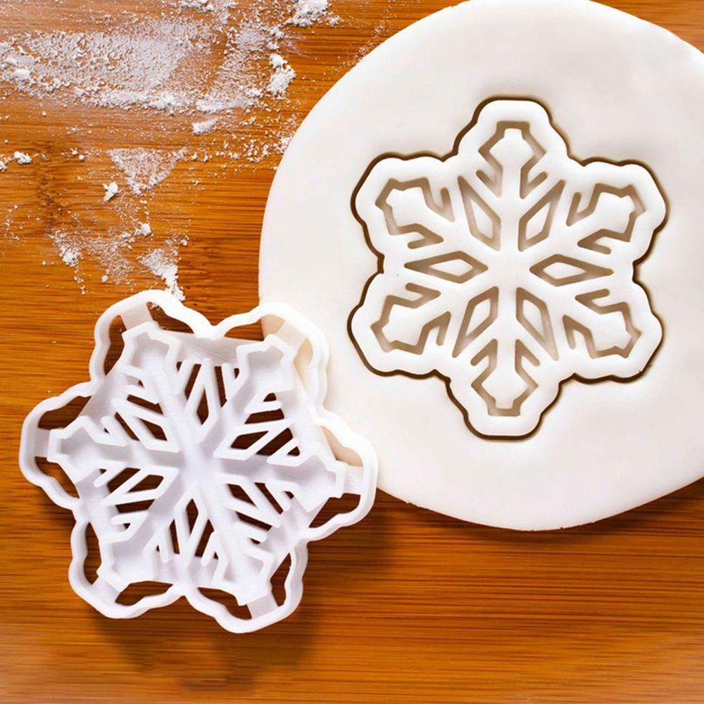 R-FLOWER 4 Pcs Cetakan Kue Kering Embosser Pastry Dekorasi Biskuit Cap Baking Fondant Natal Snowflake