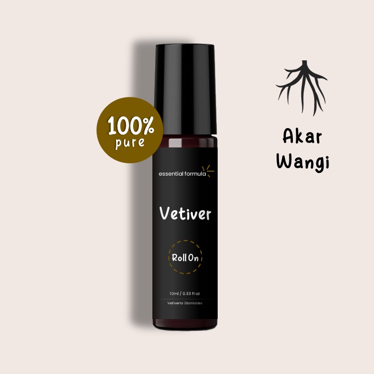 10ml Organic Vetiver Essential Oil Roll On Akar Wangi Murni 100%