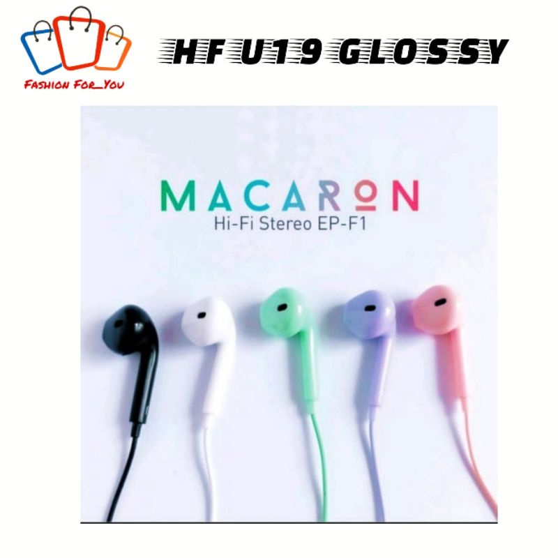 U19 Glossy Headset  / Headsfree Earphone Macaron Hi Fi Stereo Suround Sound