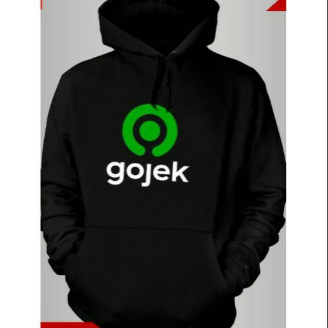 JAKET SWEATER HOODIE HITAM GOJEK