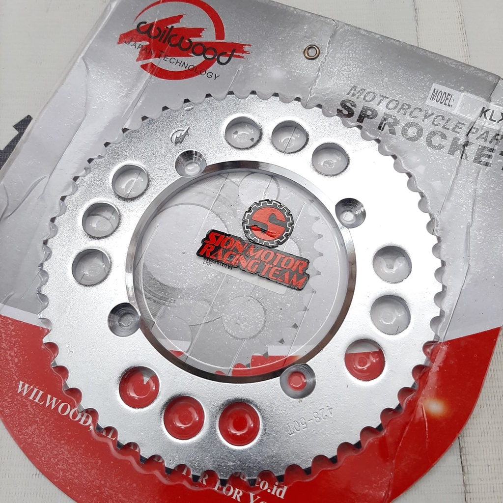Gir Gear Belakang / Rear Sprocket Kawasaki KLX150 / KLX 150 / Dtracker 428 - 50T Wilwood Chrome-1