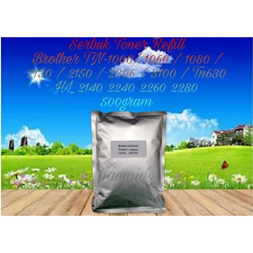 Serbuk Toner Compatible TN2356 HL2130 HL2240 Dcp7065 TN450 2280 HL1110 MFC1810 MCF3170 500gr