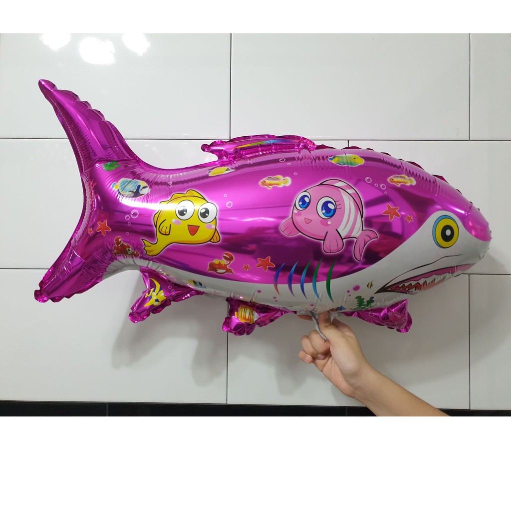 Balon Karakter Foil / Balon Hiu Pink / Balon Karakter jumbo / Balon Balon Karakter ukuran jum