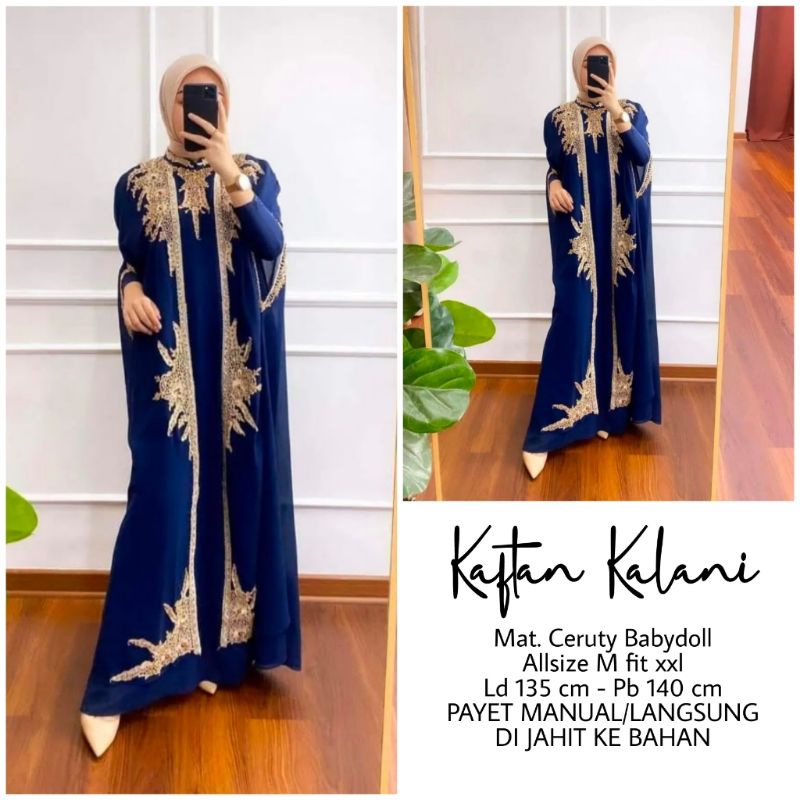 KAFTAN KALANI FREE INNER, KAFTAN SHIREN, KAFTAN LEBARAN, KAFTAN 2022, REAL PICT