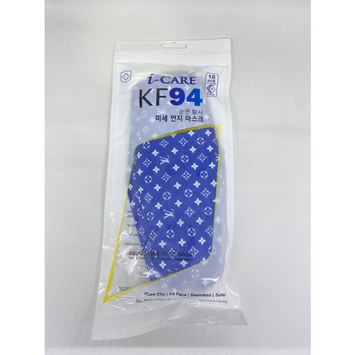 Masker Tebal KF94 Evo Motif Dewasa 4D Icare 4PLY Earloop isi 10pc