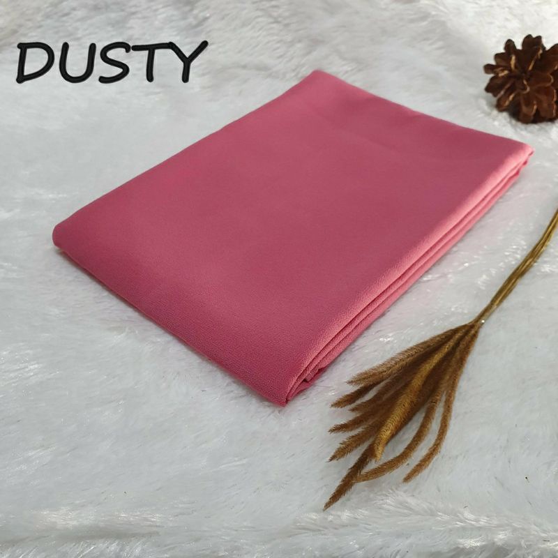 (GRAB INSTAN) HIJAB PASHMINA CERUTY 200x75 JILBAB PASHMINA CERUTY BABYDOLL PREMIUM TEPI JAHIT-Dusty