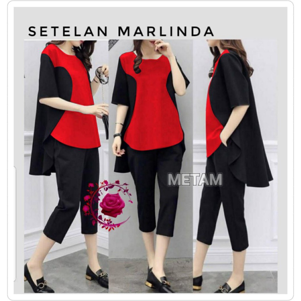 SETELAN MARLINDA FASHION WANITA / KASUAL TERLARIS / KOMBINASI WARNA / BAJU PESTA / JALAN2