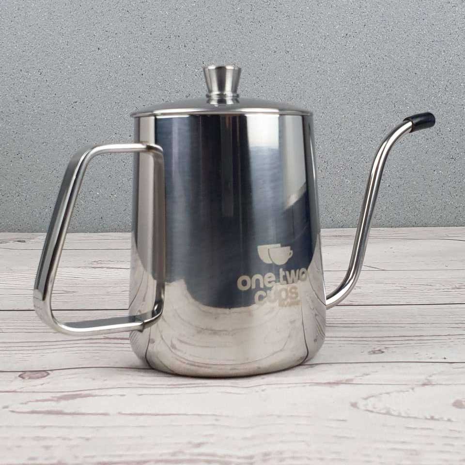 GS8-2 one two cups teko pitcher kopi teh teapot drip kettle cup stainless steel 600ml - aa0052 - silver Or-i