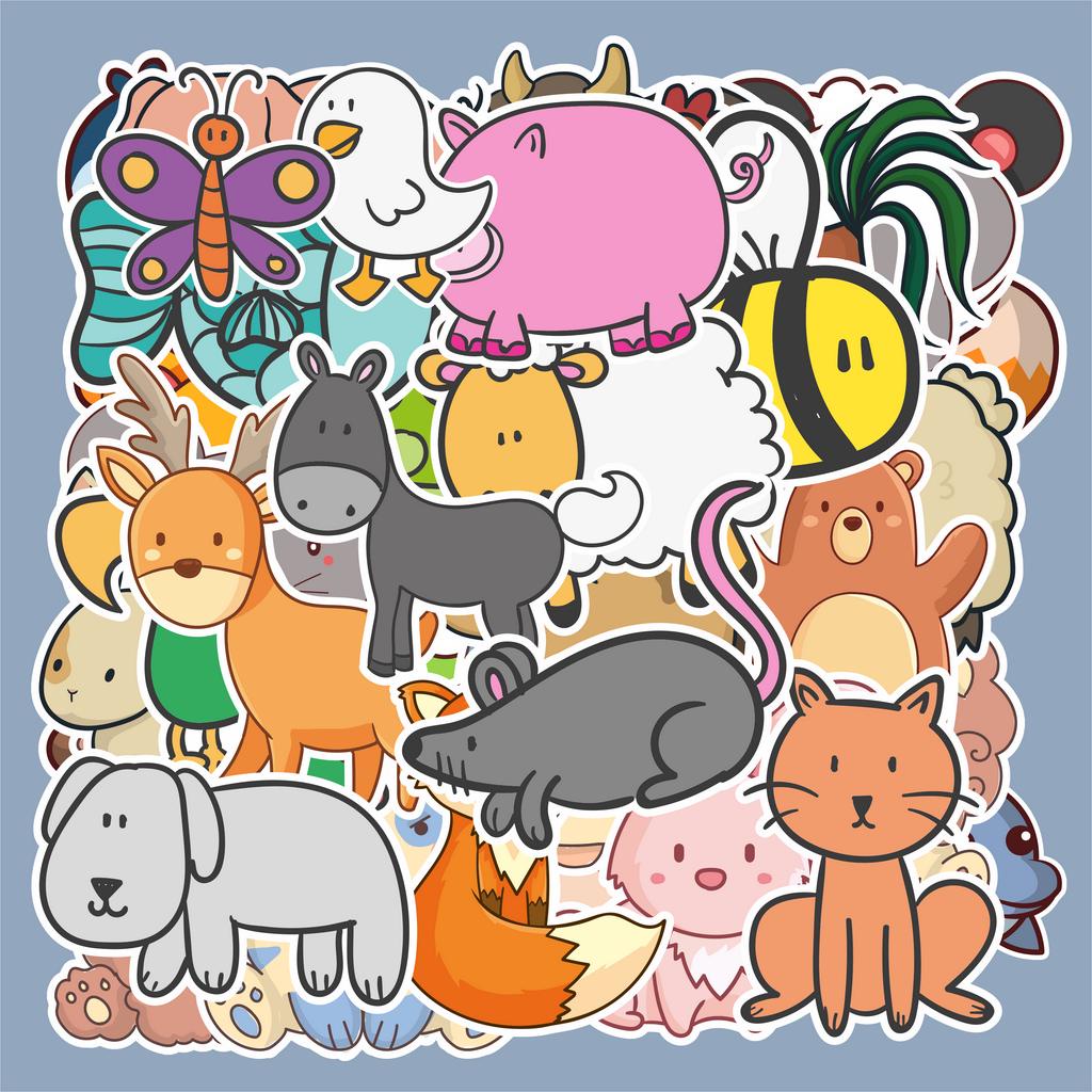 

( 50 pcs ) stiker lucu Random/ cetak stiker murah KAWAII ANIMAL