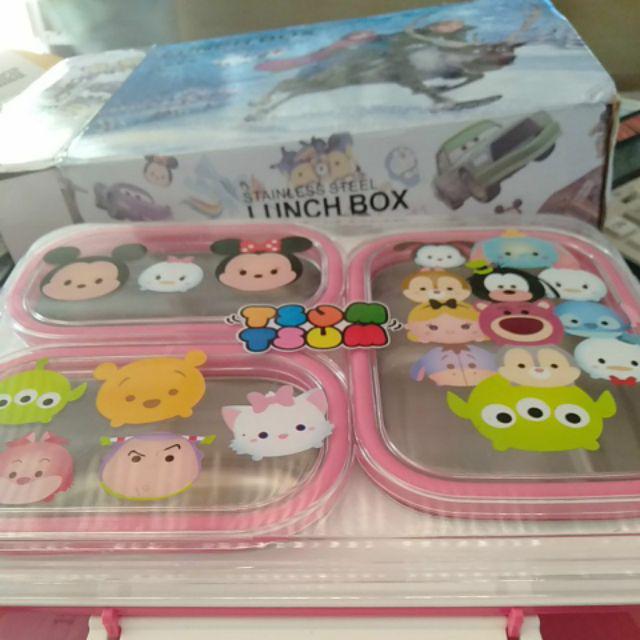 Tempat Makan Kotak Makan Lunch Box Stainless 3 Sekat 15907 Karakter