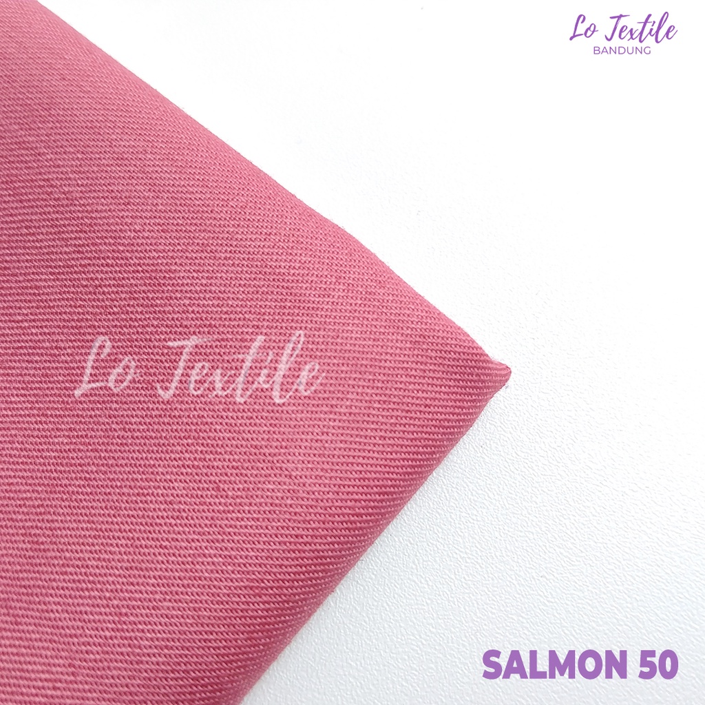 Kain Katun Toyobo Fodu Premium 0.5 Meter (Seri 1) - Bahan Katun Podu Cotton Koko Gamis Meteran-Salmon - 50