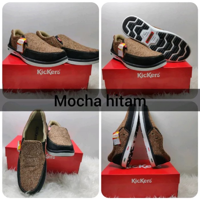 Sepatu Style Slip On Kicker Pria Cream Model Levis Berkualitas