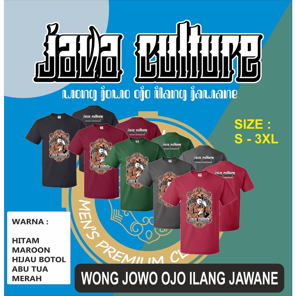 Kaos Keris Jawa Culture Keren Wong Jowo Ojo Lali Jowone - Filosofi Kejawen Kuno Distro Original