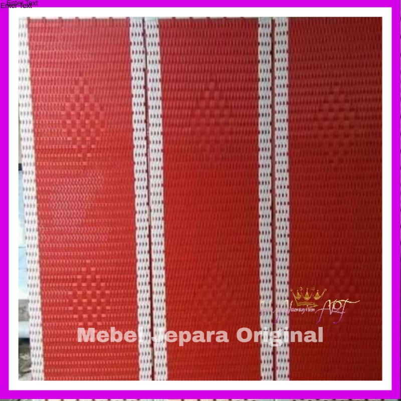 Sketsel Pintu 3 Warna Merah - Penyekat Ruangan Bahan Rotan Sintetis Modern