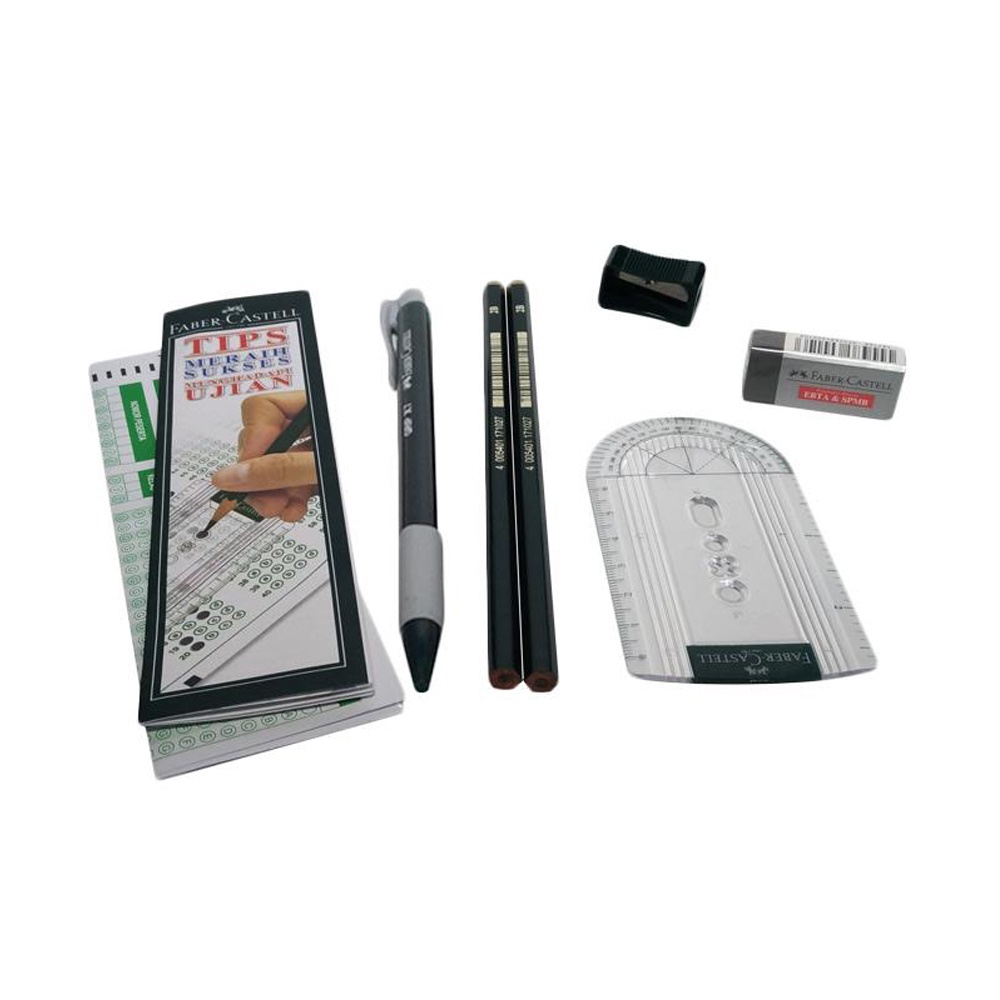 SET PAKET BELAJAR ONLINE Faber Castell / PAKET UJIAN STANDAR Faber Castell Pulpen Stylus Pen Pensil 2B Rautan Penghapus Penggaris Kertas LJK Bollpoint Apusan ATK Alat Tulis kantor