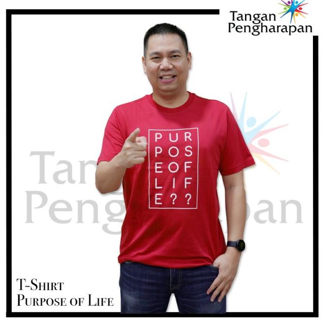 T-shirt Unisex Purpose Of Life Tangan Pengharapan - Merah, M