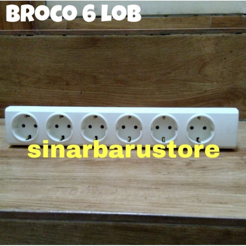 Stop Kontak Outbow/OB/Tempel "Broco" 6 Lubang