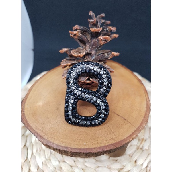Bros Button Scarves Black Mutiara Bunga