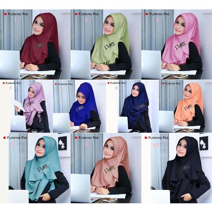*obral**   Jilbab Instan Flow Flowing Pad Ori | JCC   _hijab segi empat