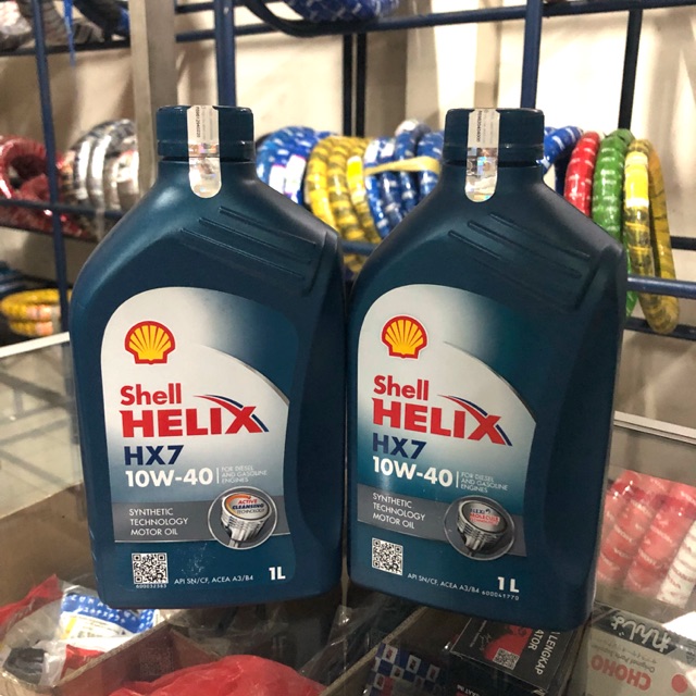 Oli Motor Shell Helix HX7 10W-40 1 Liter Original Asli