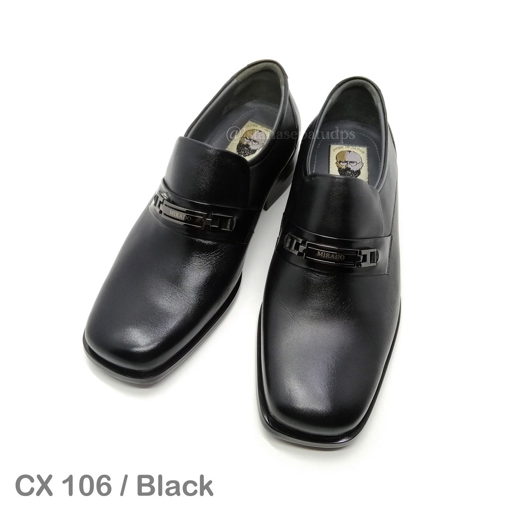 Sepatu Pantofel Kulit Pria Mirado CX 106, Hitam, Berkualitas