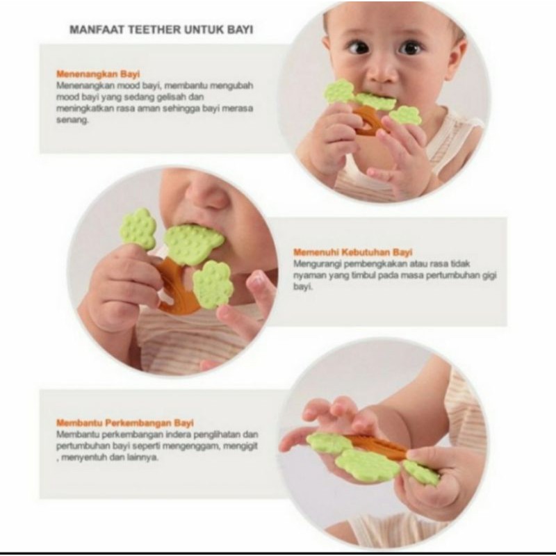 MOMBELLA Apple Teether Baby Teething Toys Gigitan Bayi Mainan Gigi