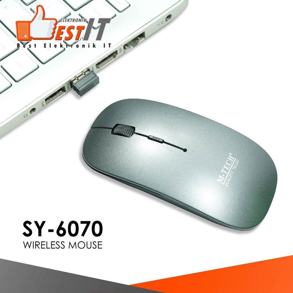 Grosir 5 PCS Mouse Wireless Slim 6070 Mtech