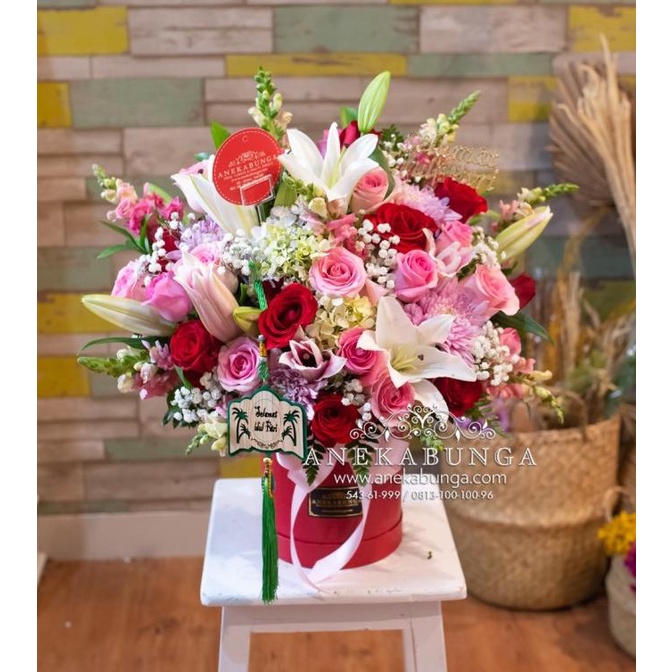 

FLOWER BOX KADO LEBARAN BUNGA KOTAK HADIAH IDUL FITRI GIFT HAMPERS DFHD3215SE