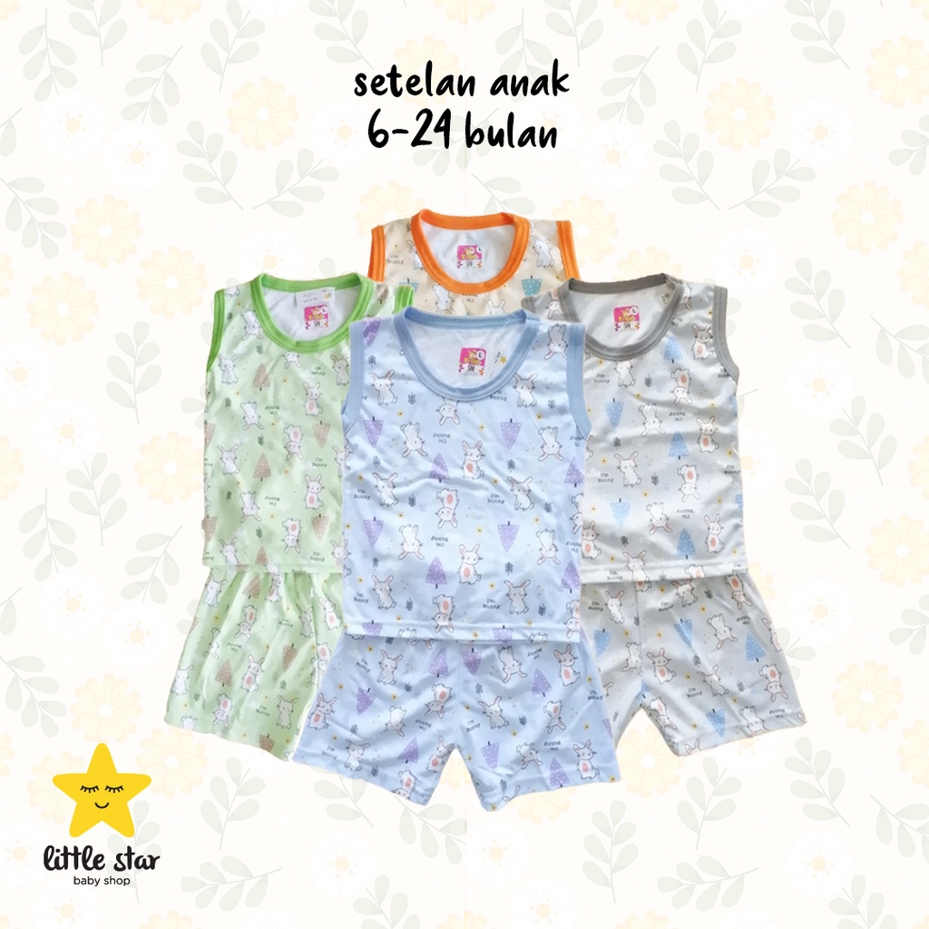 Y Lin Setelan Bayi Tanpa Lengan | Set Baju Kutungan Anak Cewek Cowok