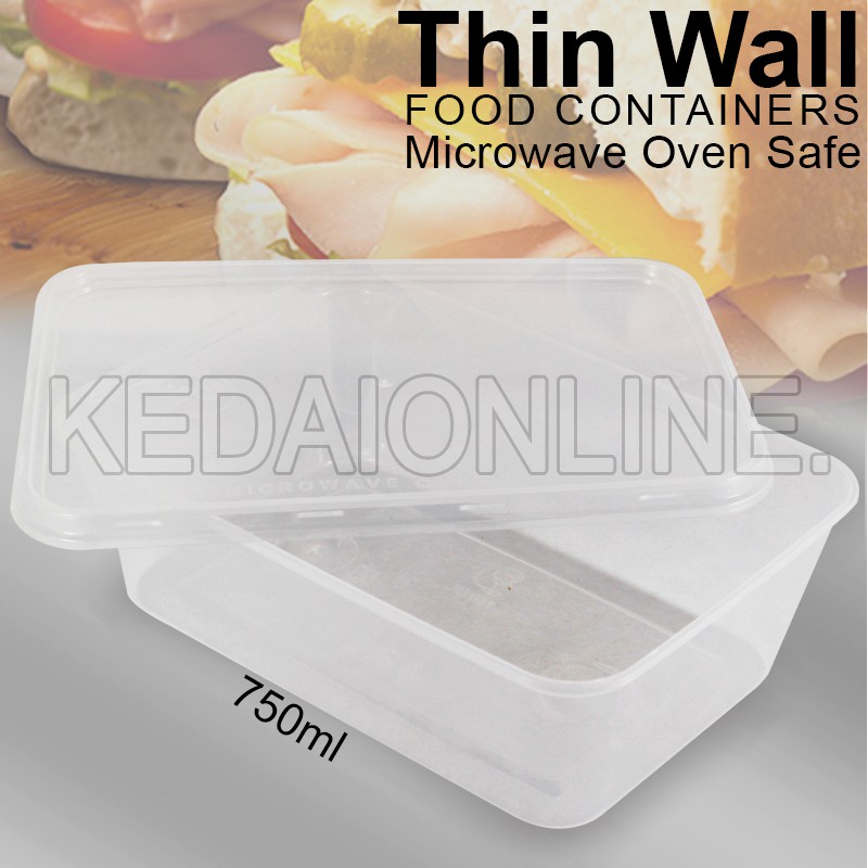 Thinwall Food container 750ml / Box kotak makan plastik tahan panas