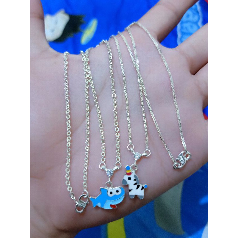 KALUNG ANAK IMPORT PERAK 925 LAPIS MAS PUTIH