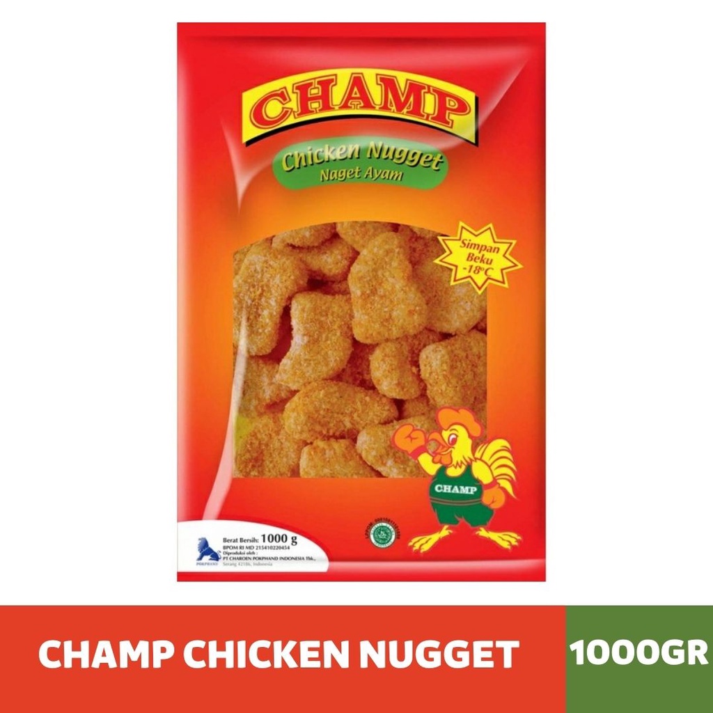 

Champ Nugget 1Kg| Chicken Nugget Champ| Nugget Ayam Champ ABC - 1Kg