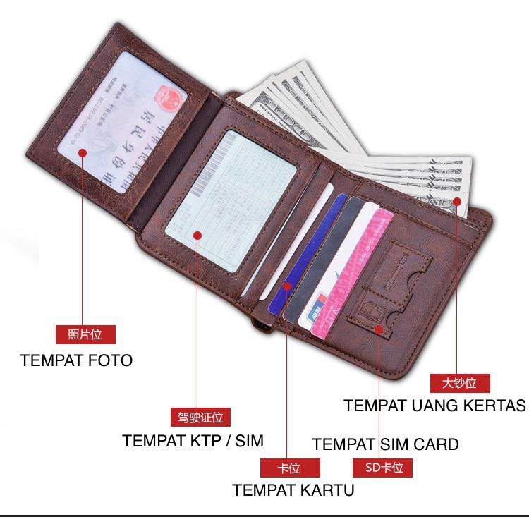 DOMPET PRIA LIPAT KULIT KEREN KUALITAS PREMIUM DEABOLAR 915 - COD / BISA BAYAR DI TEMPAT