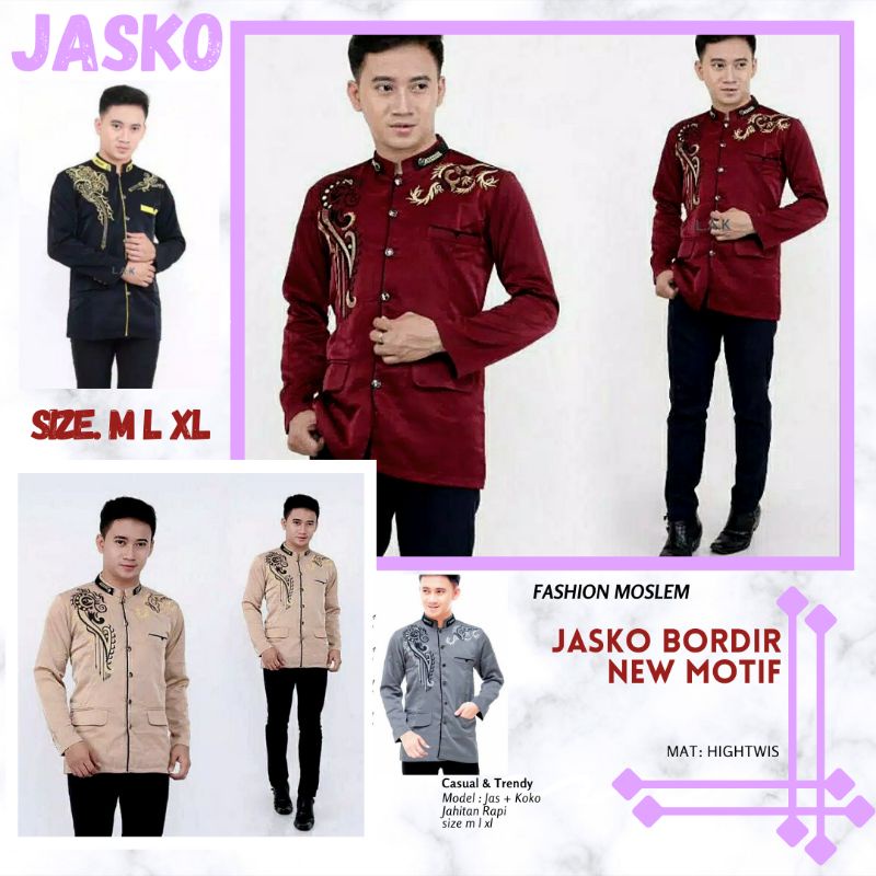 ARKAN Jasko Bordir Motif Jas Koko Pria Dewasa Tebal Halus Jaskoko Anak