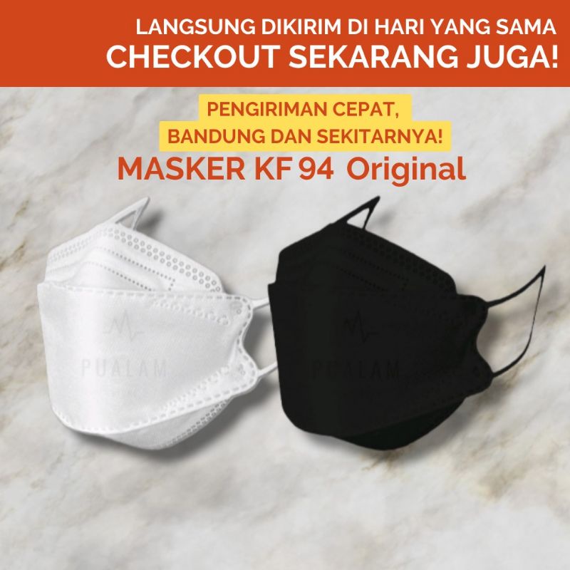 Masker KF94 4PLY [10 PCS] WEMASK / Mouson / Careion ORIGINAL Korean Style 4 PLY [10 PCS] Hitam Putih