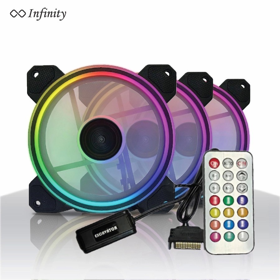 INFINITY FAN CASE AURA RGB SET 3 in 1 (3Fan ARGB,Controller,Remote)