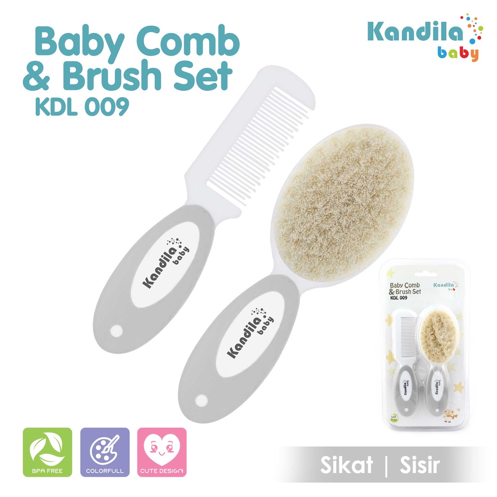 Kandila Baby Comb &amp; Brush Set Sikat dan Sisir Bayi Set KDL 009