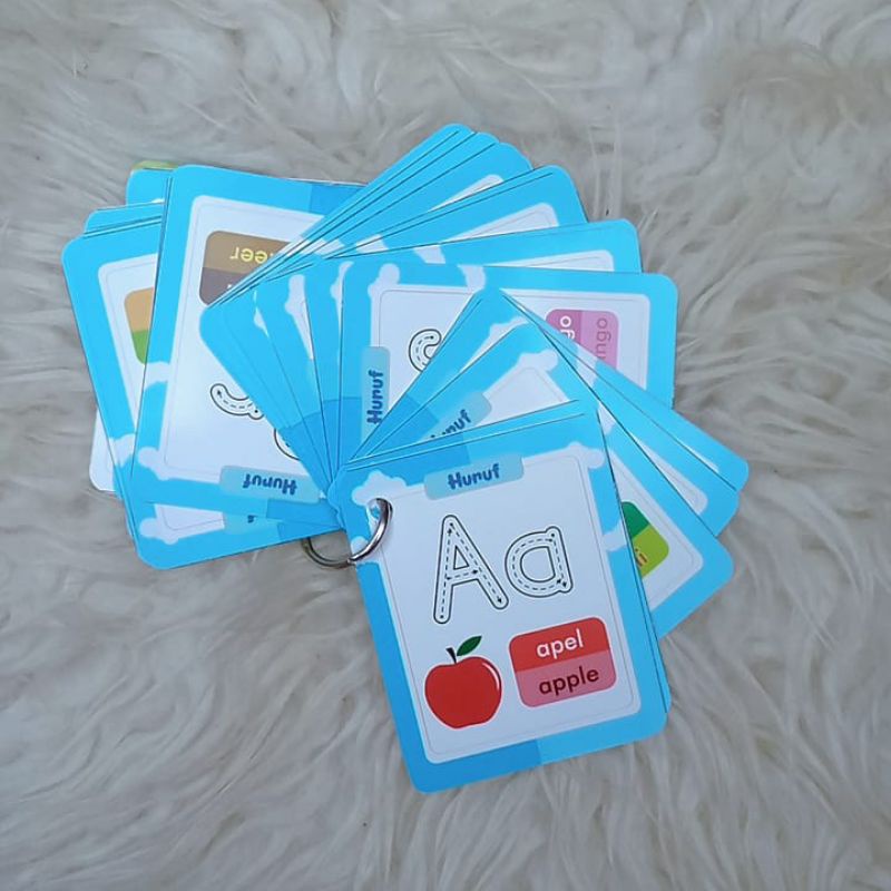 Flash Card Huruf Anak Flash Card Indonesia Inggris Angka Hijaiyah Warna