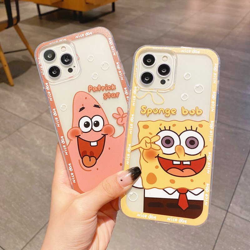 Couples Spongebob Silicone Case OPPO A3S A31 A5 A9 A7 AS5 A12 A11K A5 A76 A33 F9 A52 A92 F11 A16 A54 A74 A95 A96 A36 2F 4 5F 6Z 7 8 C12 C15 C25 C31 C35 9i Cover