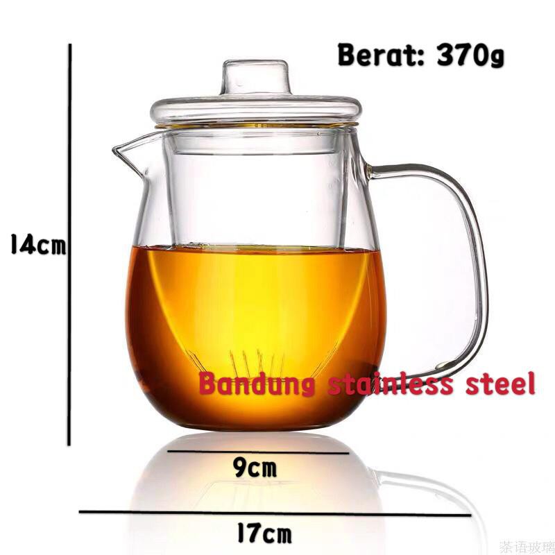 teko 750ml kaca boron tinggi dengan saringan unik teapot cantik lucu gelas double wall 50ml