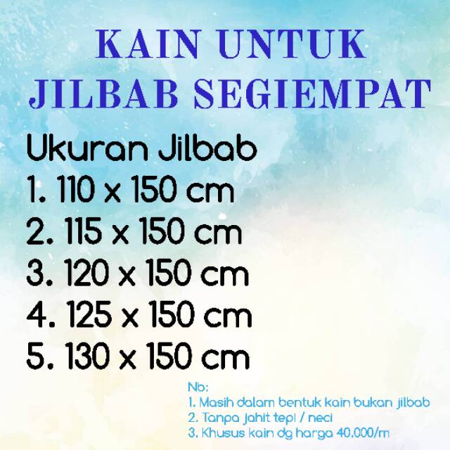 Ukuran Jilbab Standar - Hijab Casual