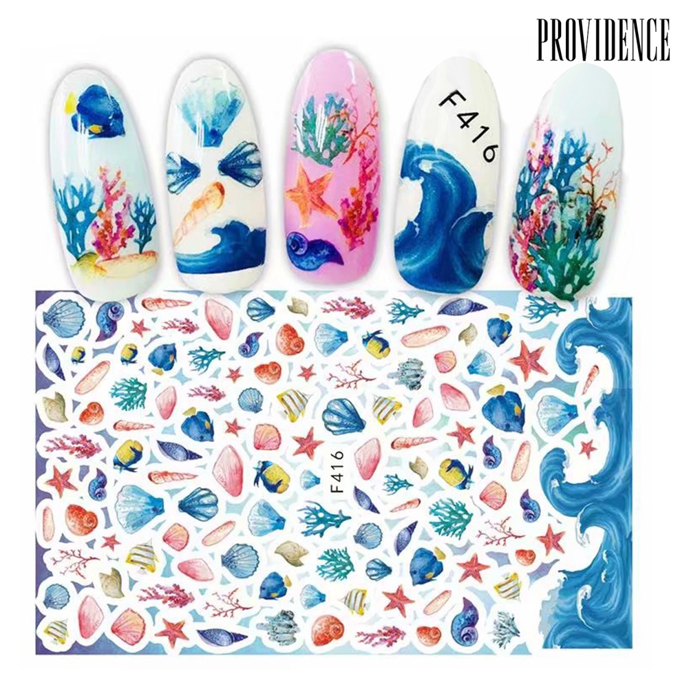 Providence Ocean Style Non Toxic Shell Starfish Nail Sticker Water Transfer Art Decor