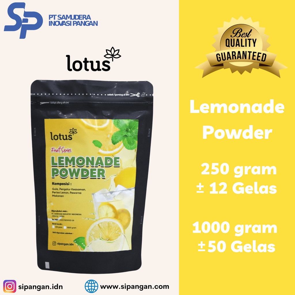 

Lotus Lemonade Powder - Bubuk Minuman Rasa Lemon / Lemonade