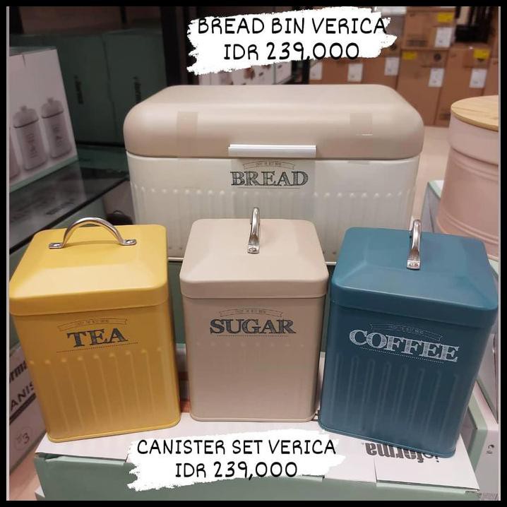 Canister Set Verica Informa / Tempat Teh Gula Kopi Shabby Murah