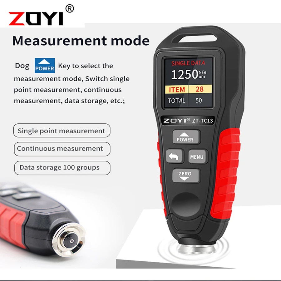 Zoyi ZT-TC13 Coating Thickness Gauge Alat Ukur Ketebalan Cat