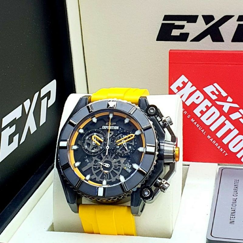 EXP Expedition Original E3009 Jam Tangan Pria Tali Karet kuning