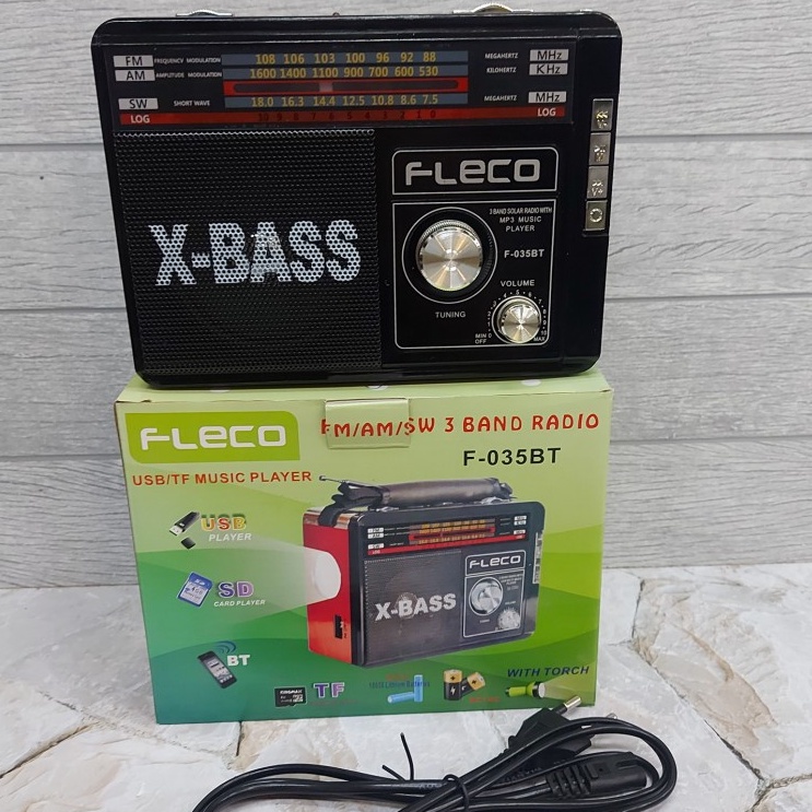 RADIO KLASIK BLUETOOTH FLECO F-035BT - RADIO JADUL 3 BAND MP3 USB