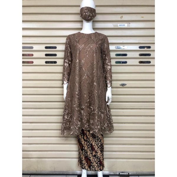 Setelan kebaya BigSize LD130 - Kebaya manohara - tunik kebaya Tulle - pakaian pesta - tunik bordir