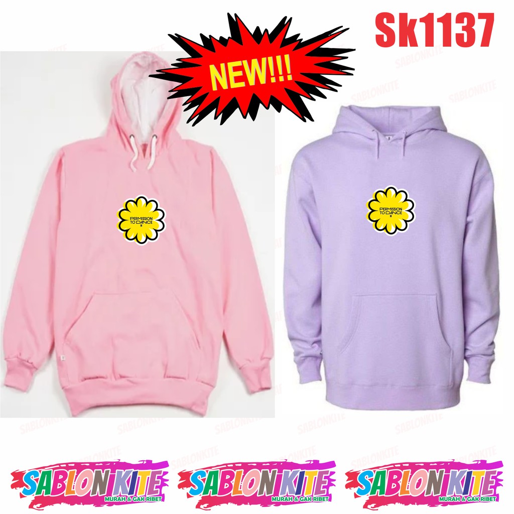 MURAH!!! HOODIE SWEATER KPOP PERMISSION TO DANCE BUNGA SK1137 UNISEX FLEECE